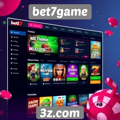 Interface do usuário e navegação no bet7game